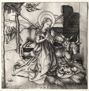 Kristi liv: Fødselen, ca. 1480-1490. af Martin Schongauer