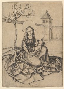 Madonnaen og barnet i gården, ca. 1435-1491. af Martin Schongauer