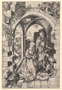 Fødselen, ca. 1435-1491. af Martin Schongauer