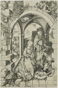 Fødselen, fra Jomfruens liv af Martin Schongauer