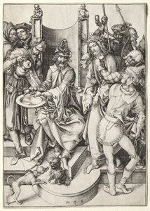 Lidenskaben: Kristus før Pilatus. af Martin Schongauer