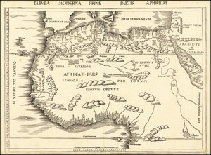 Kort over Nordafrika fra 1513 af Martin Waldseemüller