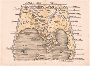 1513 af Sydøstasien, Kina og Indien kort af Martin Waldseemüller af Martin Waldseemuller