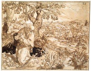 En eremit, 1585-1586 af Maarten de Vos