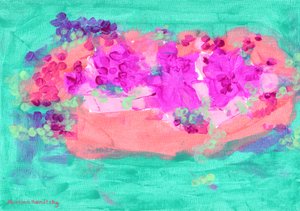 Blomsterkurv med roser af Martina Konitzky