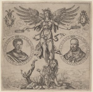 Alexander de Medici og Cosmo de Medici af Martino Rota