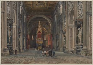 Interiør af San Giovanni i Laterano, Rom, ca. 1896. af Martino del Don
