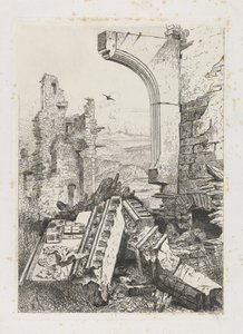 Ruinerne af Bourscheid Slot af Martinus Antonius Kuytenbrouwer jr.