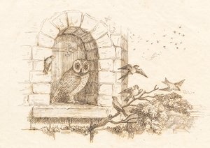 Illustration til "Halvhundrede Fabler for Børn" af Hey af Martinus Rørbye