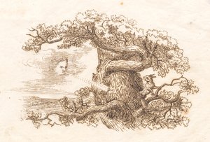 Illustration til "Halvhundrede Fabler for Børn" af Hey af Martinus Rørbye