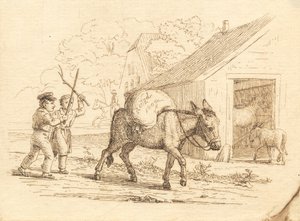 Illustration til "Halvhundrede Fabler for Børn" af Hey af Martinus Rørbye