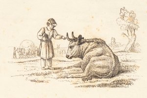 Illustration til "Halvhundrede Fabler for Børn" af Hey af Martinus Rørbye