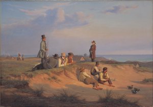 Mænd af Skagen en sommeraften i godt vejr