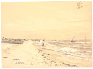 Parti af Sønderstrand, Skagen af Martinus Rørbye