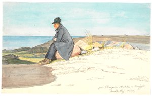 Siddende mand i Bangsbo bakker, Vendsyssel, 22. maj 1833 af Martinus Rørbye