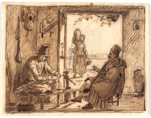 Værkstedsscene af Martinus Rørbye