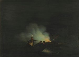 Hollandsk: Matthijs Beelaerts, kommandør for nationalgarden, overfart til Papendrecht natten til den 22. november 1813
