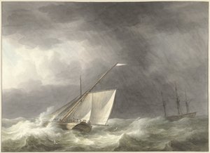 To sejlskibe på et turbulent hav