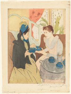 Eftermiddagste-selskab af Mary Cassatt