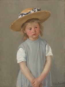Barn med stråhat af Mary Cassatt