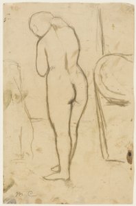 Tegning til "Stående nøgen" af Mary Cassatt