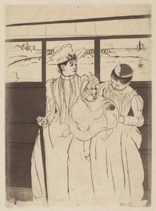 I Omnibussen, 1890-1891. af Mary Cassatt