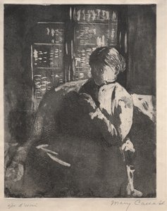 Strik i Biblioteket af Mary Cassatt