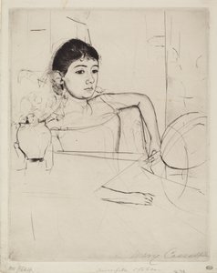 Mimi som brunette af Mary Cassatt