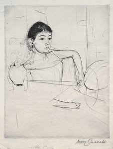 Mimi som brunette, 1889. af Mary Cassatt