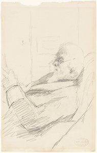 Kunstnerens far læser af Mary Cassatt