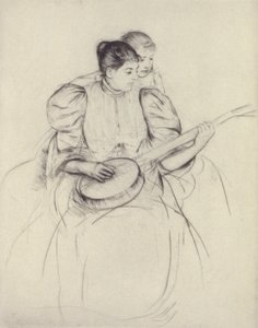 Banjo-lektionen af Mary Cassatt