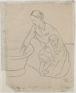 Badet [verso] af Mary Cassatt