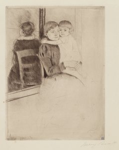 Spejlet, ca. 1891. af Mary Cassatt