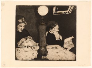 Under Lampen af Mary Cassatt