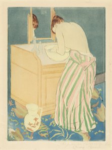 Kvinde bader, 1890-1891. af Mary Cassatt