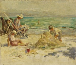 Ved havet (olie på lærred) af Mary Constance Oliver