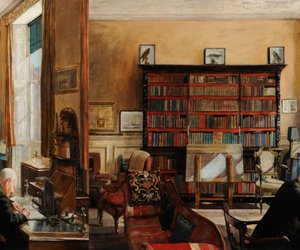 Interiørstudie, ca. 1937 (olie på lærred) af Mary Dawson Elwell