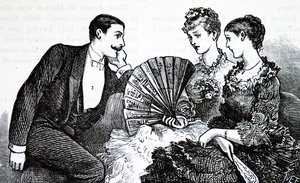 En velhavende ung dame, der bruger en ventilator. af Mary Ellen Edwards