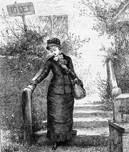 En kvinde kigger på hus til leje af Mary Ellen Edwards