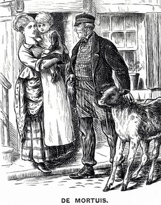 Illustration af en lille pige, der bliver passet af sine tanter og onkel en eftermiddag af Mary Ellen Edwards