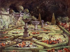 Scottish Gardens: Dalzell (farve litho) af Mary Georgina Wade Wilson