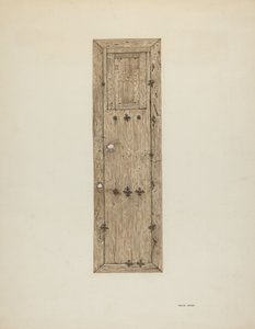 Kobberbesat dør en af et par, ca. 1939.