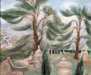 Chiswick House; ceder sfinxer, 2002 (olie om bord)