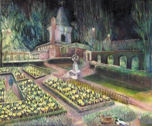 Flower Garden, Holland park, 2002 (olie på bard) af Mary Kuper