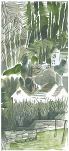 Somerset Valley, 2019 (akvarel) af Mary Kuper
