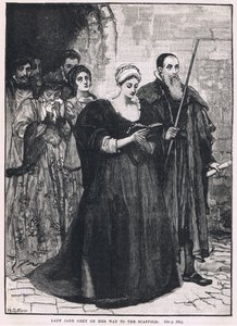 Lady Jane Gray på vej til stilladset 1554 af Mary L. Gow