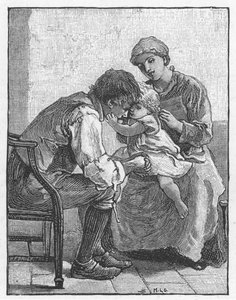 Scene fra Silas Marner af George Eliot, 1882 af Mary L Gow
