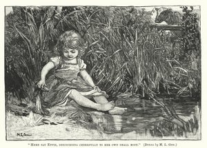 Silas Marner - Her sad Eppie og talte muntert til sin egen lille støvle af Mary L. Gow