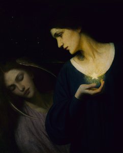 Nat og hendes datter sover, 1902. af Mary L. Macomber