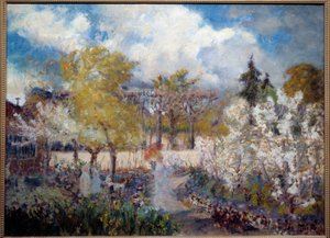 Claude Monets have ved Giverny Maleri af Mary Mac Monnies (1858-1946) 1901. Vernon, Poulain Museum. af Mary Louise MacMonnies